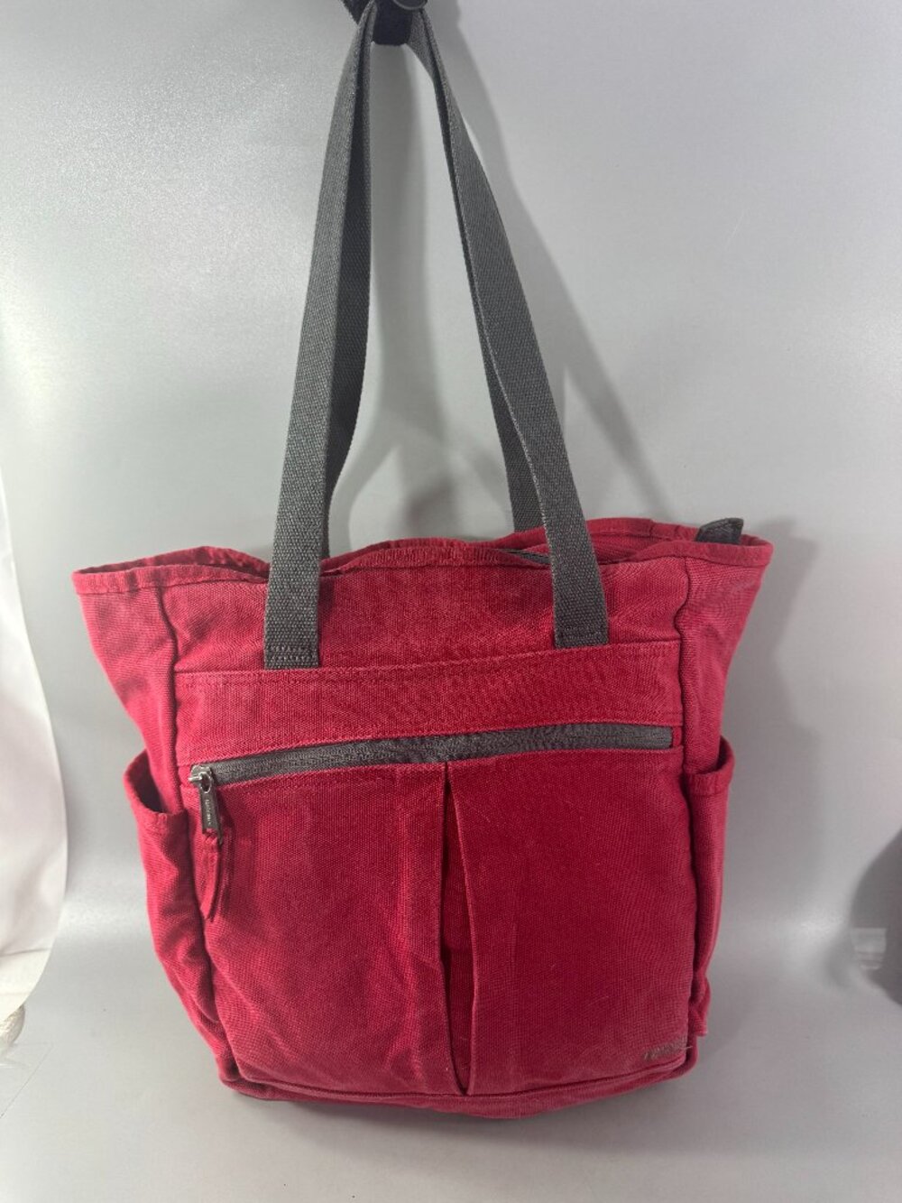 Duluth Trading Co Red Canvas Tote Bag